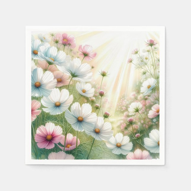 Sunny Cosmos Garden Pappersservett (Framsidan)