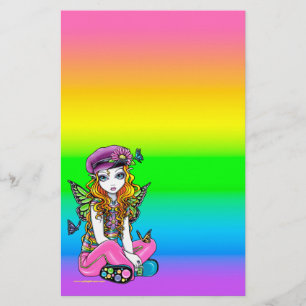 "Sunny" Cute Rainbow Butterfly Fairy Stationery Brevpapper