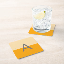 Sunny Daffodil Gult Monogram Underlägg Papper Kvadrat