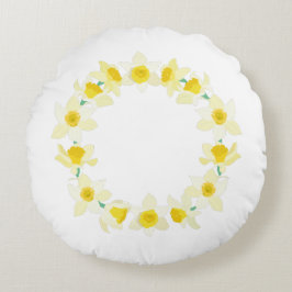 Sunny Daffodils. Rund Kudde