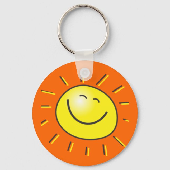 Sunny dag, leende sol, dag att le! nyckelring (Framsida)