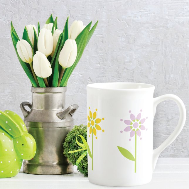 Sunny Daisy Garden Modern Benporslin Mugg (Skapare uppladdad)