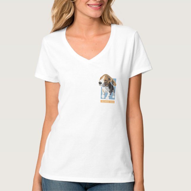 Sunny Day Beagle T Shirt (Framsida)