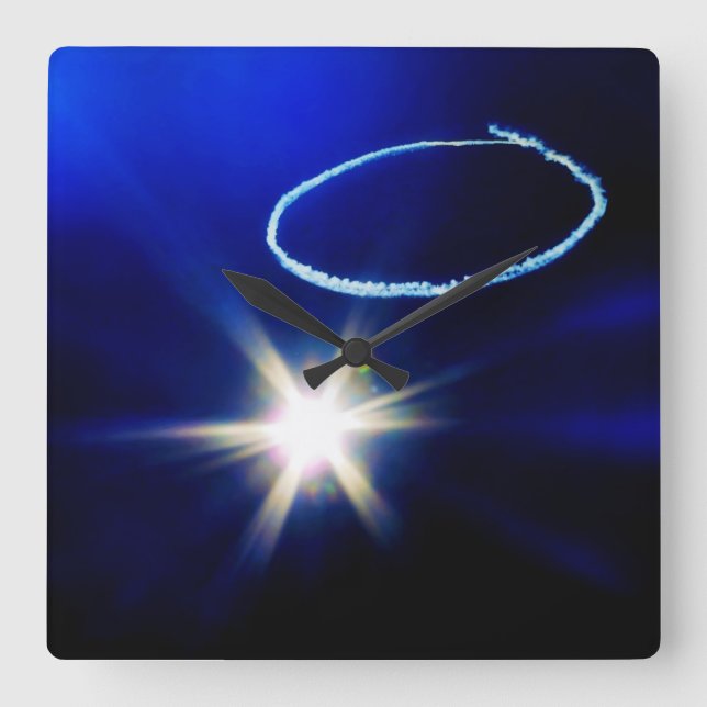 Sunny day Blå himmel Oshkosh Airventure Fyrkantig Klocka (Framsida)