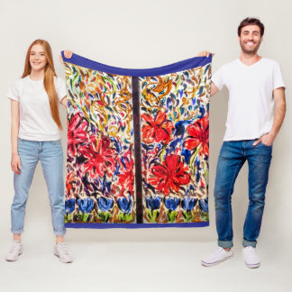 Sunny Day Blue Tulips Fleecefilt