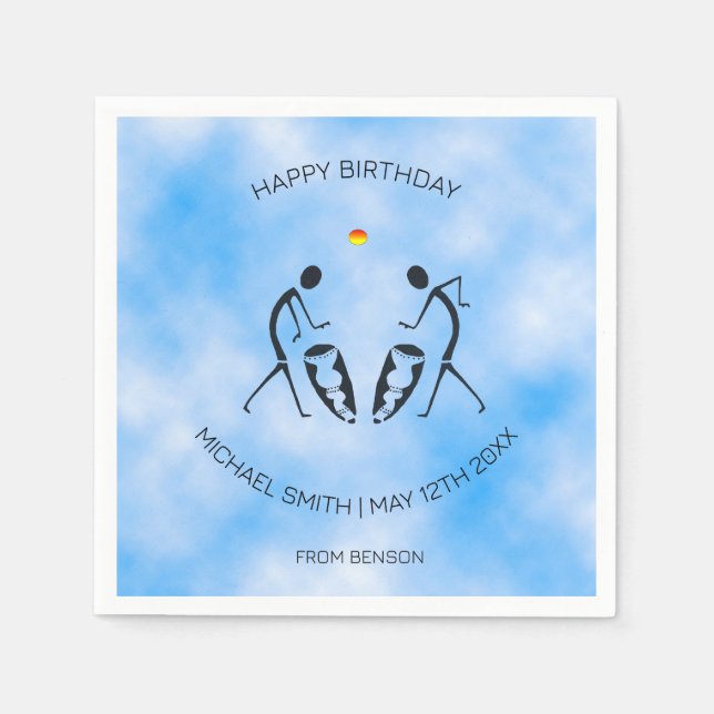 Sunny Day Firande Silhouette Dancers Birthday Pappersservett (Framsidan)