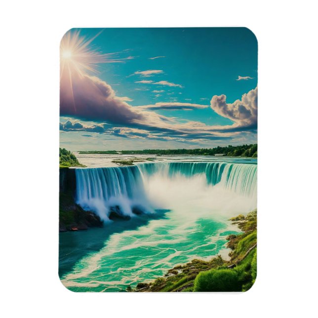 Sunny Day i Niagara Falls Magnet (Vertikal)