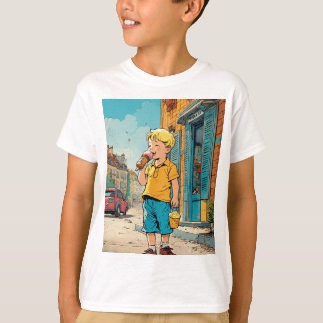 Sunny Day Ice Cream Delight T Shirt (Framsida)