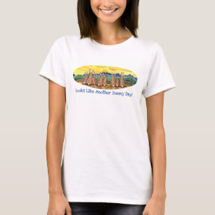 Sunny Day Morgon Sunrise Bunny Rabbit Family Art T Shirt