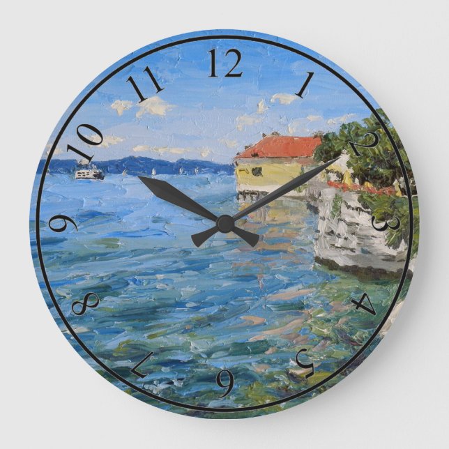 Sunny Day on Sjö Constance in Southern Tyskland Stor Klocka (Framsida)