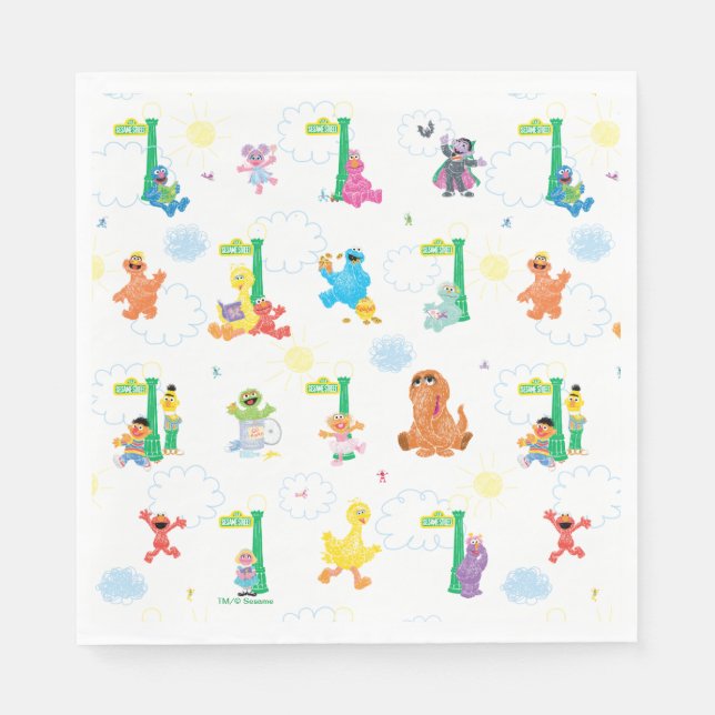 Sunny Day Sesame Street Mönster Pappersservett (Framsidan)