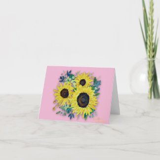"Sunny Day" Thank-you Card Pink  Tack Kort