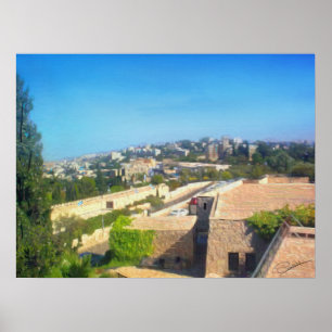 Sunny Day Yemin Moher View Jer Isalem Israel Oil Poster