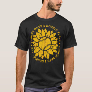 Sunny Days and Dubbla Plays Baseball eller Softbal T Shirt
