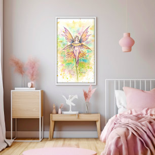 Sunny Days Fairy Watercolor Painting Poster