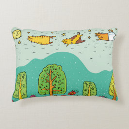 Sunny Days flygande katter Cets Cute Baby Nursery Prydnadskudde