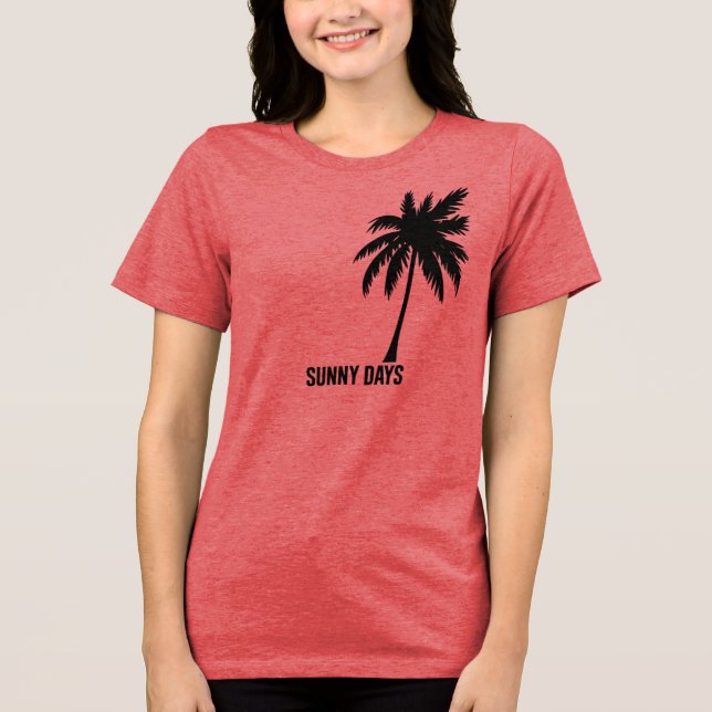 Sunny Days T-Shirt - Minimalist Palm Tree Silhouet (Framsida)