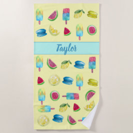 Sunny Delight: Watercolor Summer Beach Towel