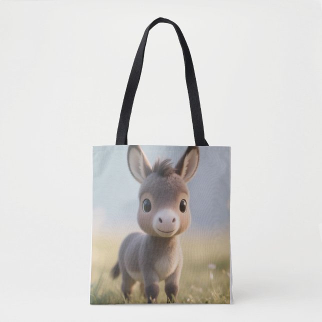 Sunny Donkey Tote Bag Tygkasse (Framsida)