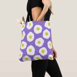 Sunny Egg Lila Tote Bag Tygkasse