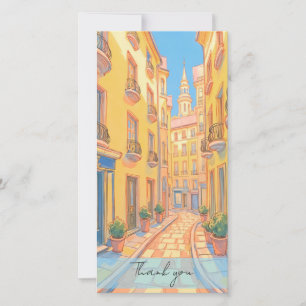Sunny European Street Mysigt Architecture Travel A Tack Kort
