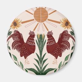 Sunny Folk Art Tupp - Radiant Symmetry Magnet