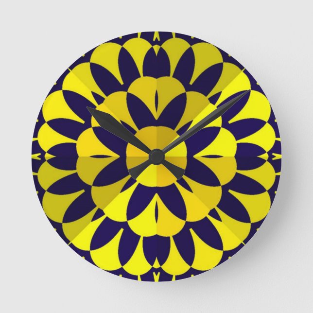 Sunny Fractal Art Rund Klocka (Framsida)