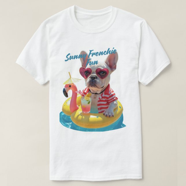 Sunny Frenchie Fun T Shirt (Design framsida)