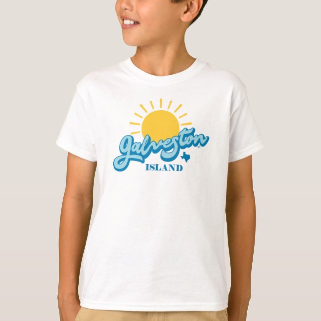 Sunny! Galveston Island Texas T Shirt (Framsida)