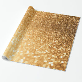 Sunny Gnistra Gult Luxury Trendig Guld Glitter Presentpapper