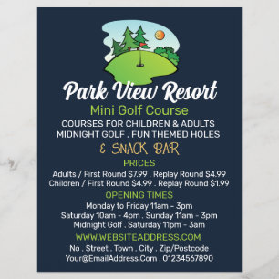 Sunny Golf Course, Mini Golf Course Advertising Reklamblad