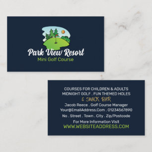 Sunny Golf Course, Mini Golf Course Advertising Visitkort