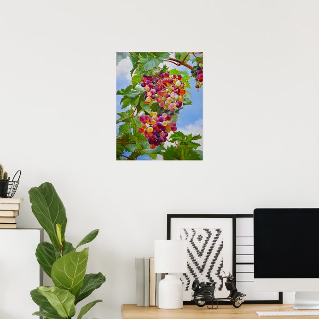Sunny Grapevine - Colorful Graphics still Life Pai Poster (Hemmakontoret)