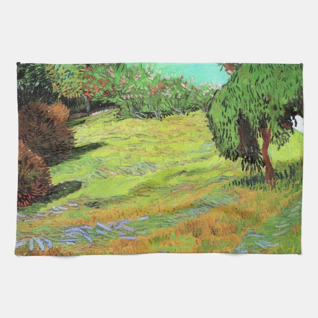 Sunny Gräsmatta i en offentlig park av Vincent van Kökshandduk (Horisontell)