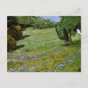 Sunny Gräsmatta i offentlig park Van Gogh Fine Art Vykort