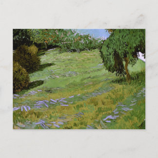Sunny Gräsmatta i offentlig park Van Gogh Fine Art Vykort