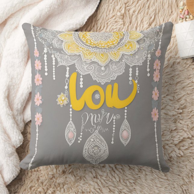 Sunny Grått Snöre AI art Kudde (Filt)