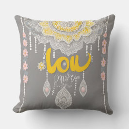 Sunny Grått Snöre AI art Kudde