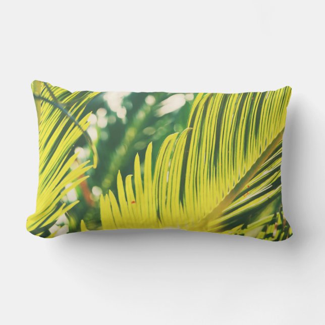Sunny Grönt Handflatan Träd Löv Cushion Dekorativ  Lumbarkudde (Framsida)