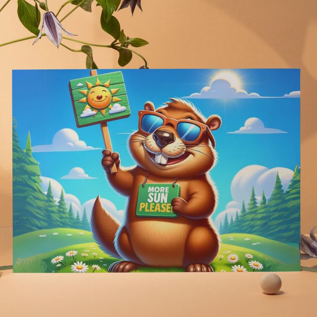 Sunny Groundhog Helg Vykort (Skapare uppladdad)