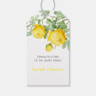 Sunny Gul ros Blommigt Elegant bröllop Presentetikett