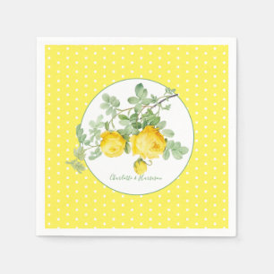 Sunny Gul ros Elegant Blommigt Bröllop Pappersservett