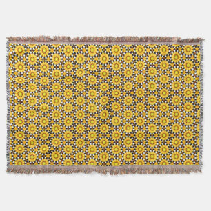 Sunny Gula blommor Whimsical Throw Blanket Filt