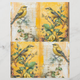 Sunny Gult Bird Junk Journal