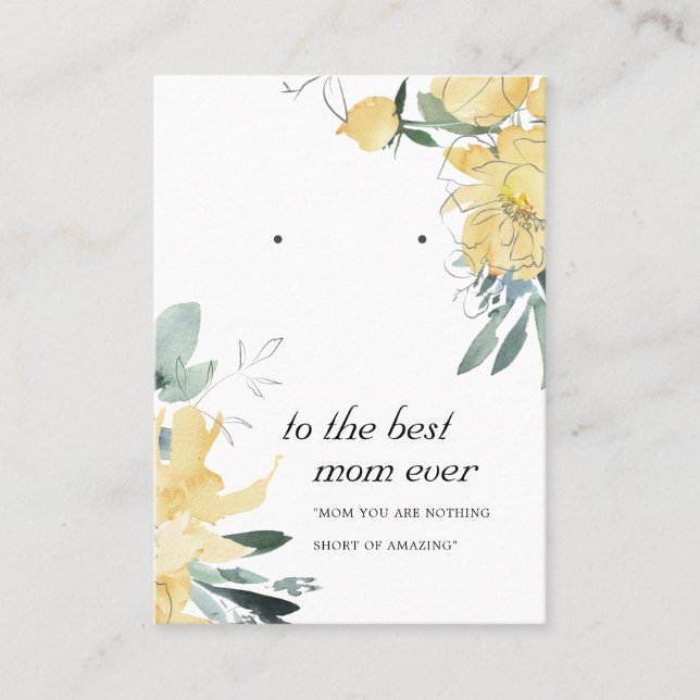 SUNNY GULT BLOMMIGT MAMMA GIFT EARRING VISNING CAR PLACERINGSKORT (Framsida)