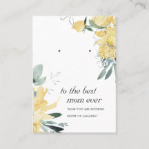 SUNNY GULT BLOMMIGT MAMMA GIFT EARRING VISNING CAR