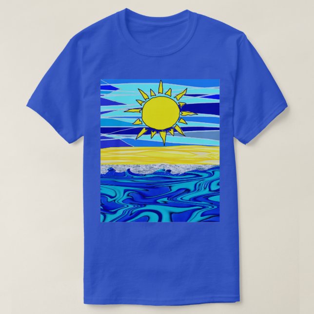 Sunny Gult Blue Sea T Shirt (Design framsida)