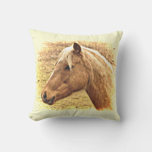 Sunny Gult Brown Horse Animal Pillow Kudde