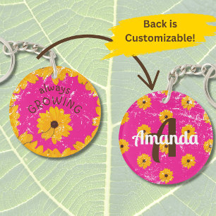 Sunny Gult Flower Wore-look för akrylisk nyckelked