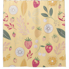 Sunny Gult Fruit Shower Curtain - Cheerful Bathr